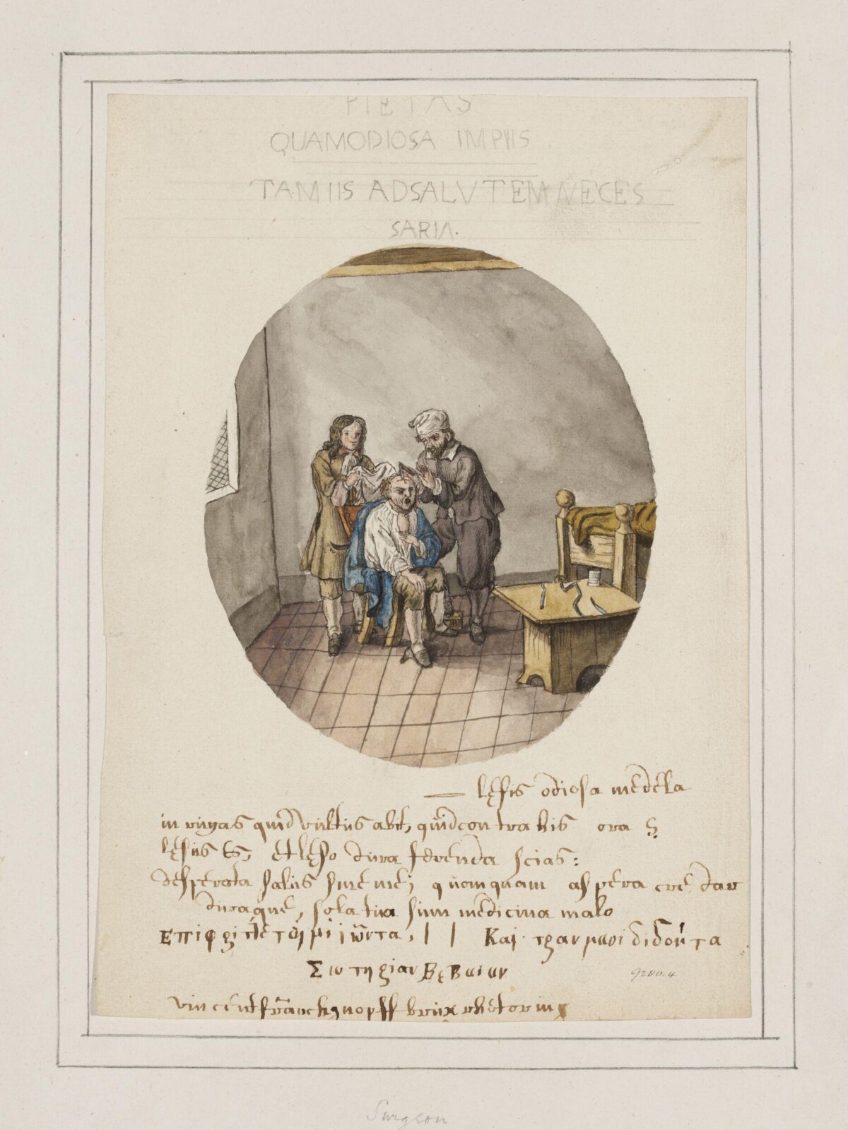 A Surgeon Performing a Head Operation, Joannes Carolus van Deijnum, 1683
