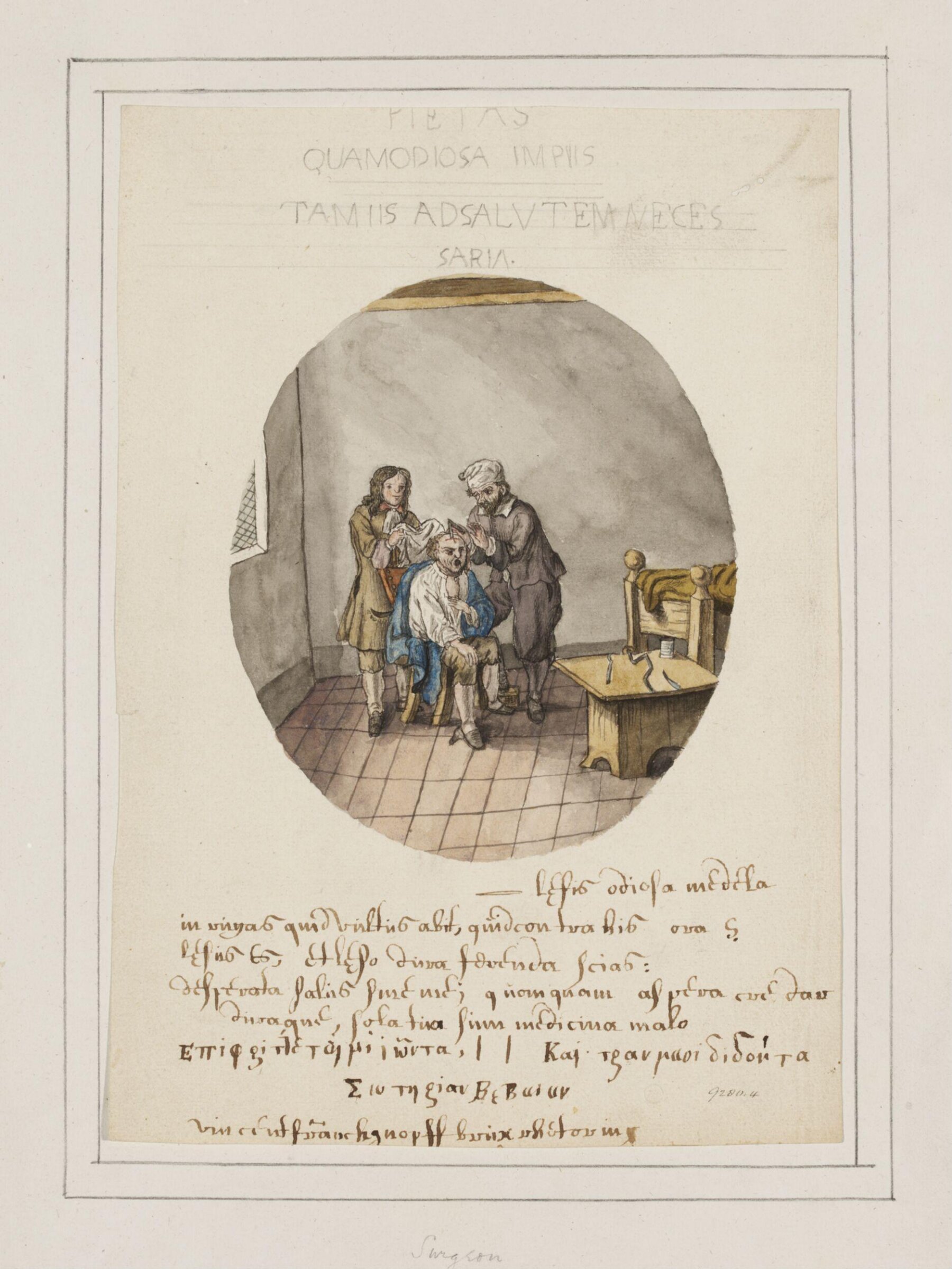 A Surgeon Performing a Head Operation, Joannes Carolus van Deijnum, 1683