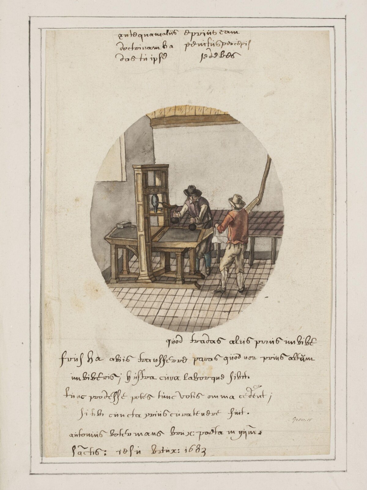 Printers at Work, Joannes Carolus van Deijnum, 1683