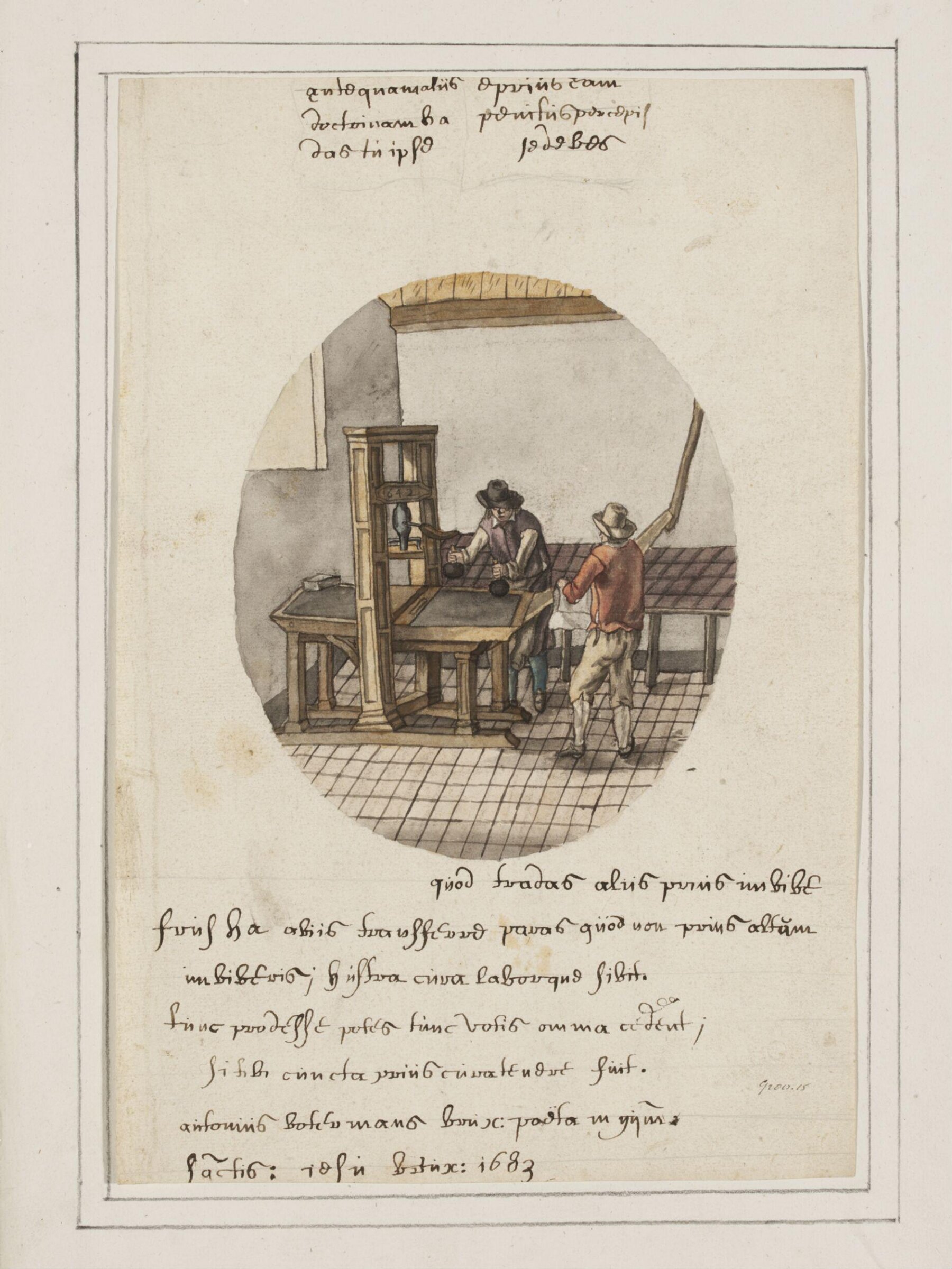Printers at Work, Joannes Carolus van Deijnum, 1683