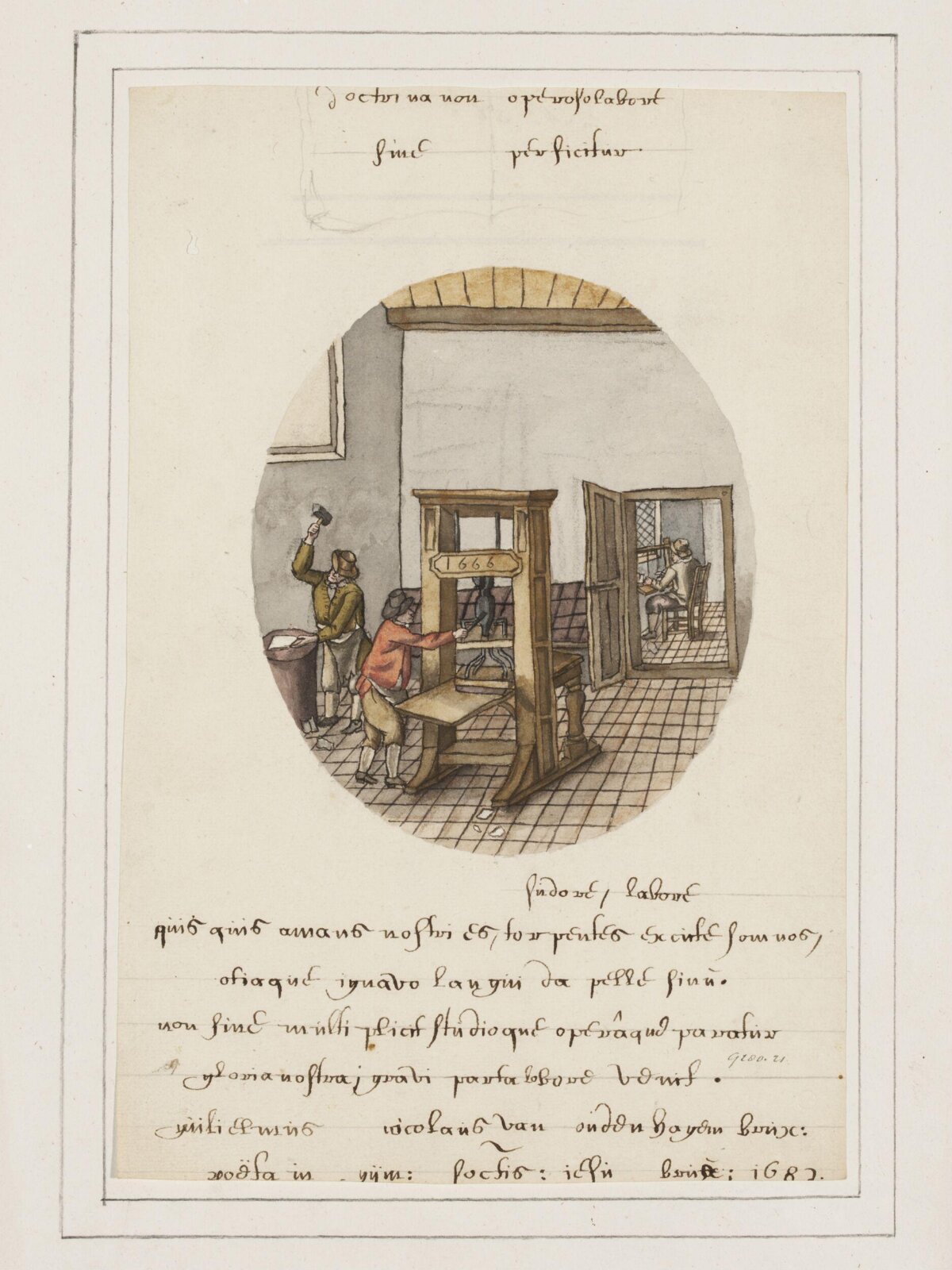 Printers at Work, Joannes Carolus van Deijnum, 1683
