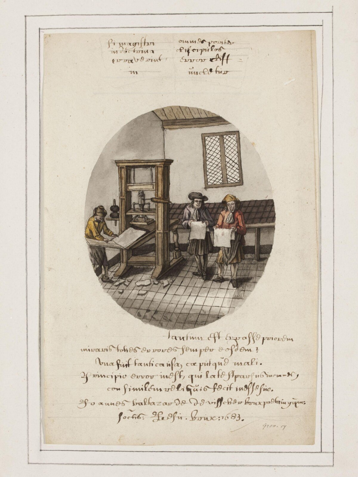 Printers at Work, Joannes Carolus van Deijnum, 1683