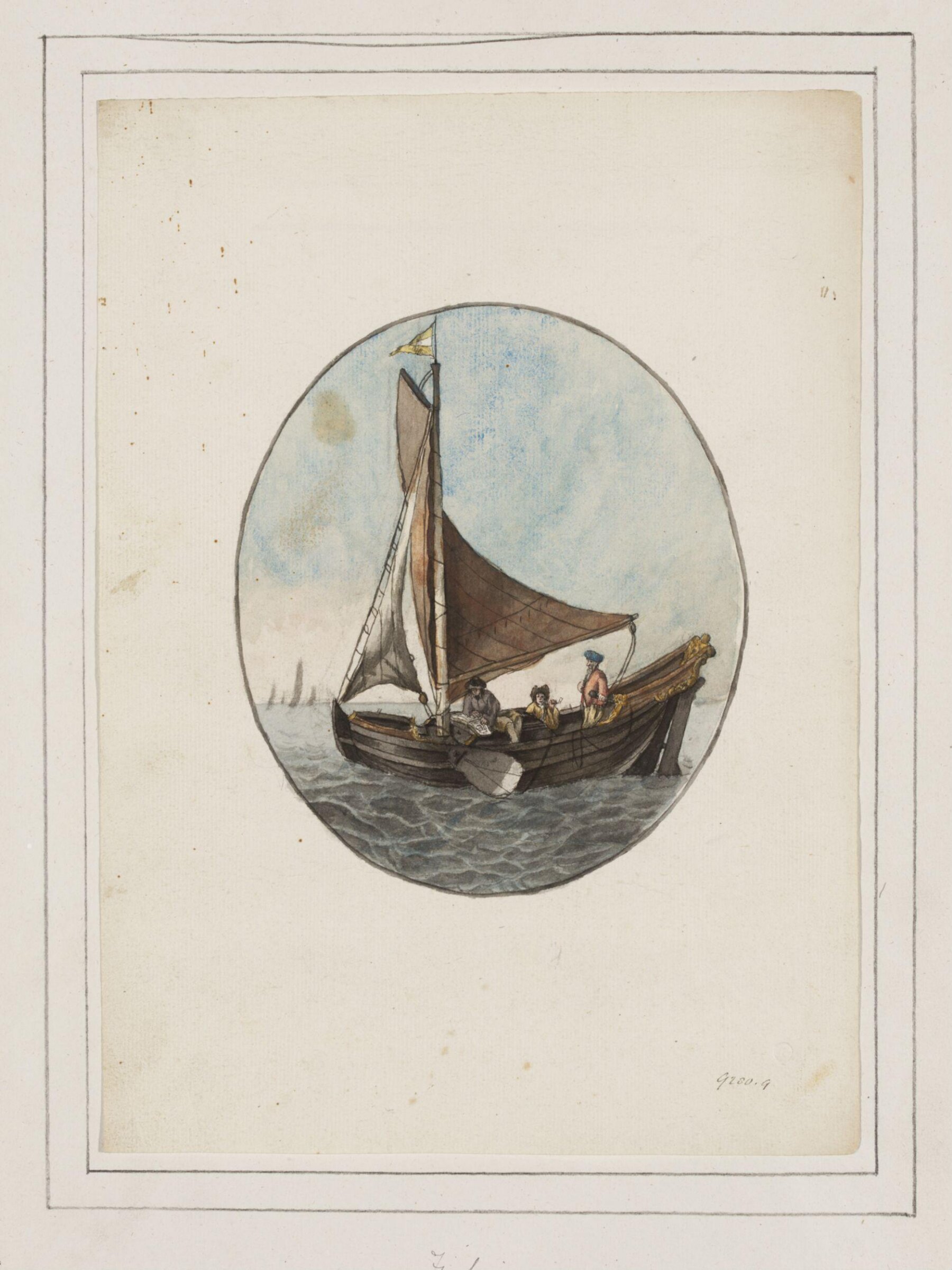 A Fishing Boat at Sea, Joannes Carolus van Deijnum, 1683