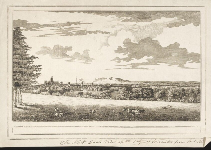The North East View of the City of Worcester from West Hill (August 1777) by Thomas Sanders