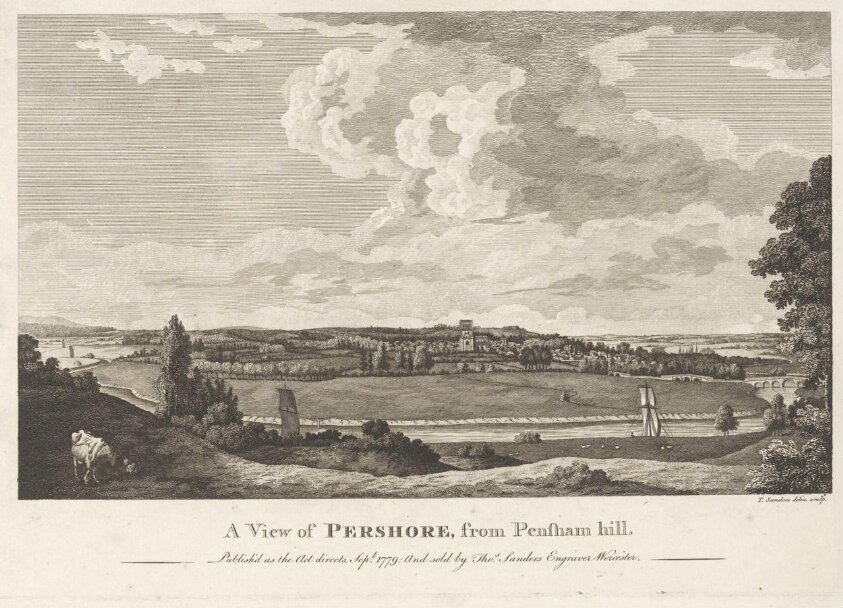 A View of Pershore from Pensham Hill (September 1779) by Thomas Sanders