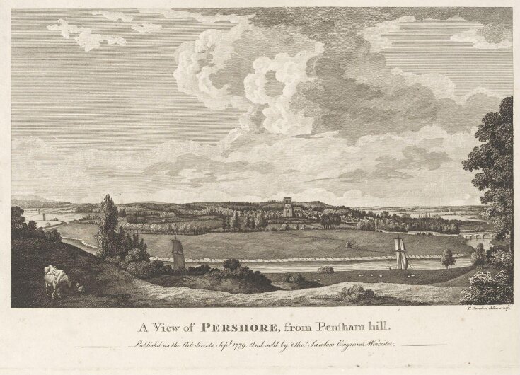 A View of Pershore from Pensham Hill Thomas Sanders V&A Explore The