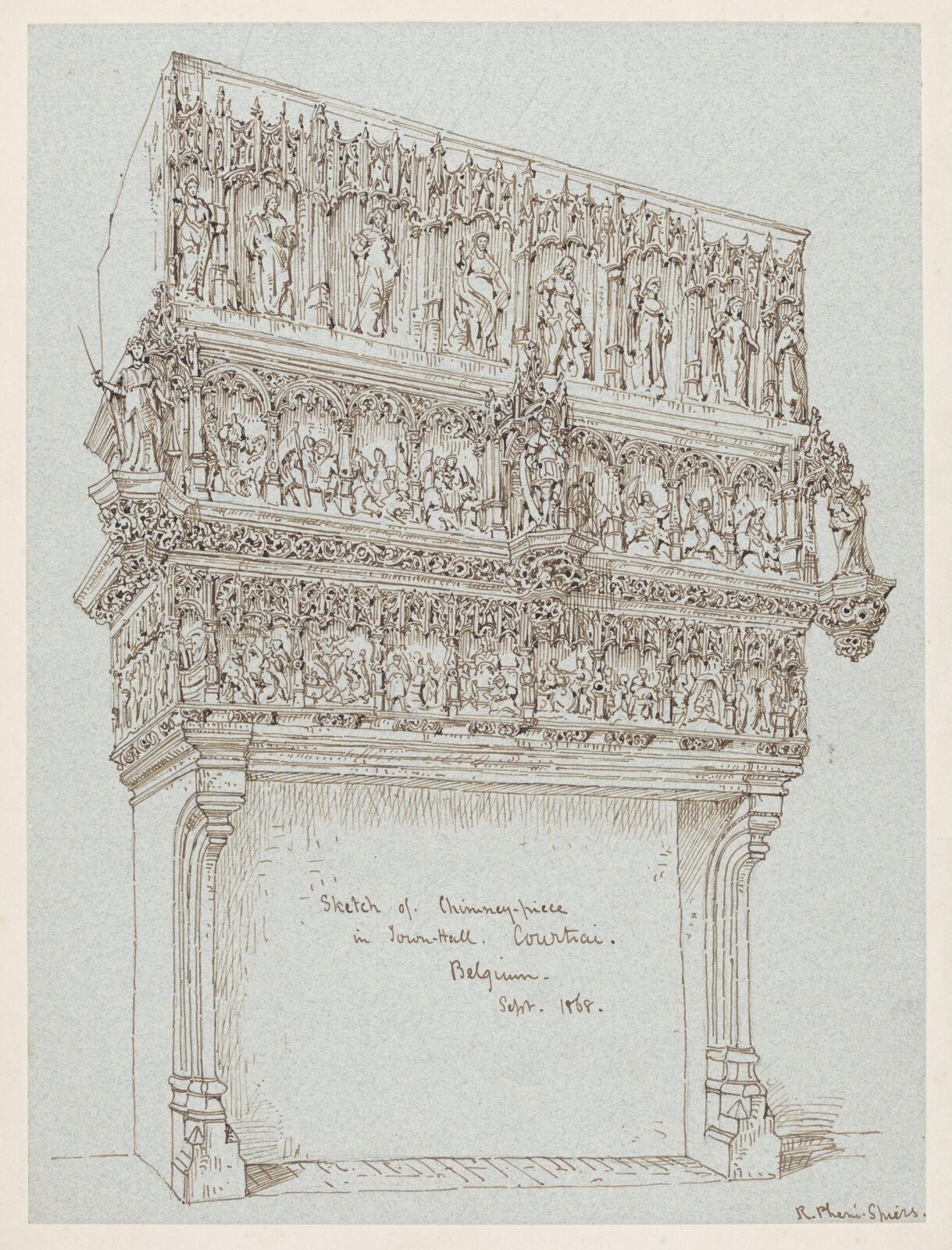 Drawing, Richard Phené Spiers, Sept 1868