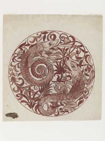 Design for the ruby lustre decoration on a dish