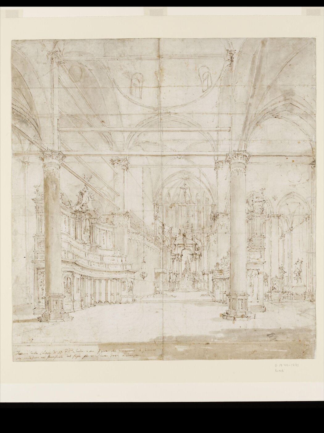 Francesco Guardi, Interior of the SS Giovanni e Paolo in Venice on 16 May 1782, when Pope Pius VI celebrated Mass there