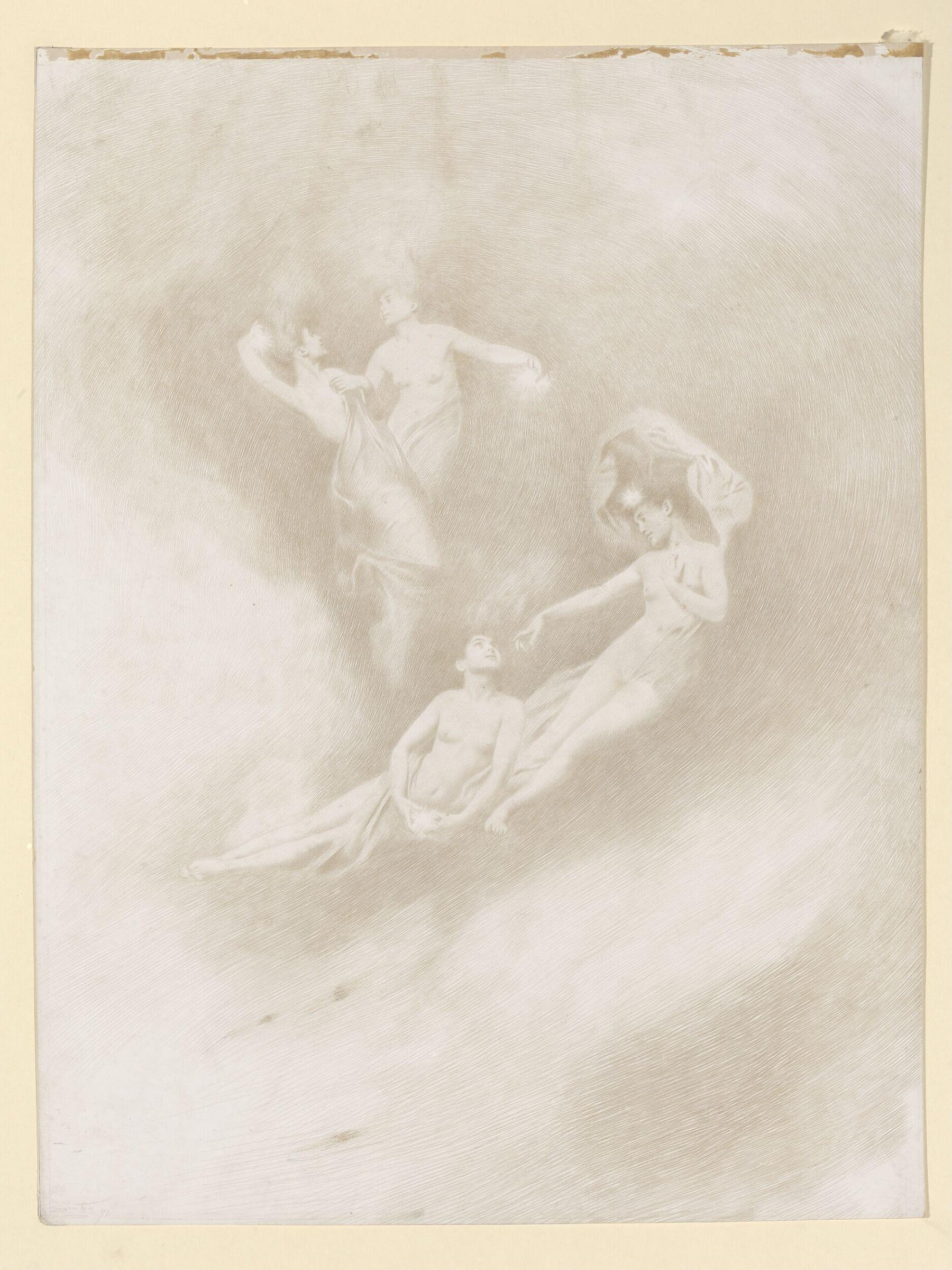 The Stars, four female figures among the clouds, Charles Prosper Sainton, 1892