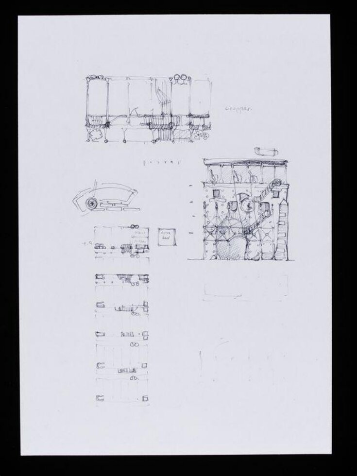 Designs for The Wall, Tokyo. Plan, elevation and section. top image