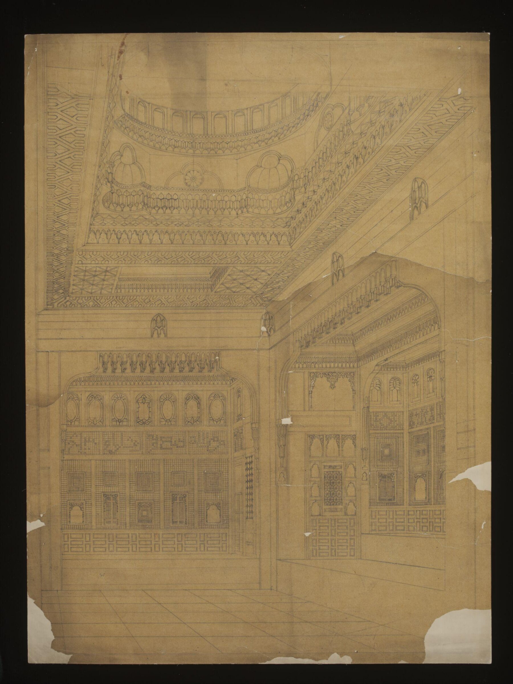 Drawing of the House of Sheik Sadat, Cairo, Frank Dillon, 1823 to 1909