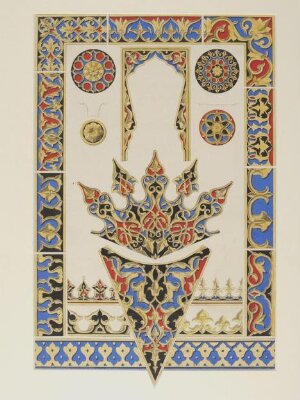 Original drawing for 'The Grammar of Ornament', Owen Jones, 1856