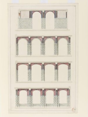 Decoration of the Oriental Court (now galleries 34 to 36) at the V&A