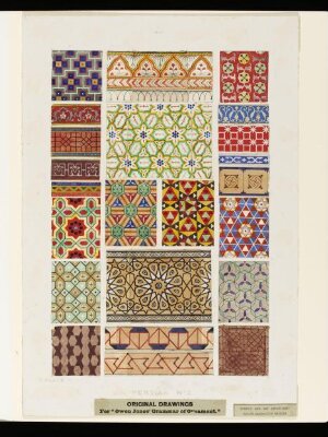Original drawing for 'The Grammar of Ornament', Owen Jones, 1856