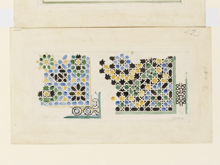 Drawing of tile mosaic dadoes for the Hall of the Ambassadors top image