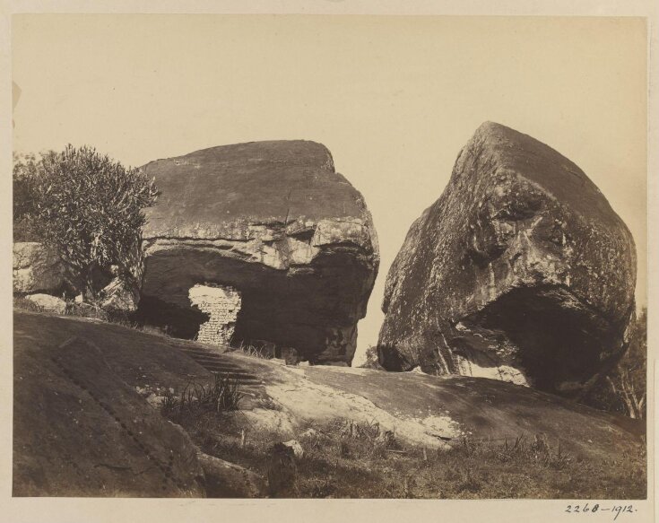 Anuradhapura. Overhanging rocks, and ruins of Priests Cells (newly discovered), 1 ½ mile on the present road from Anurádhapura to Kurunégala. top image
