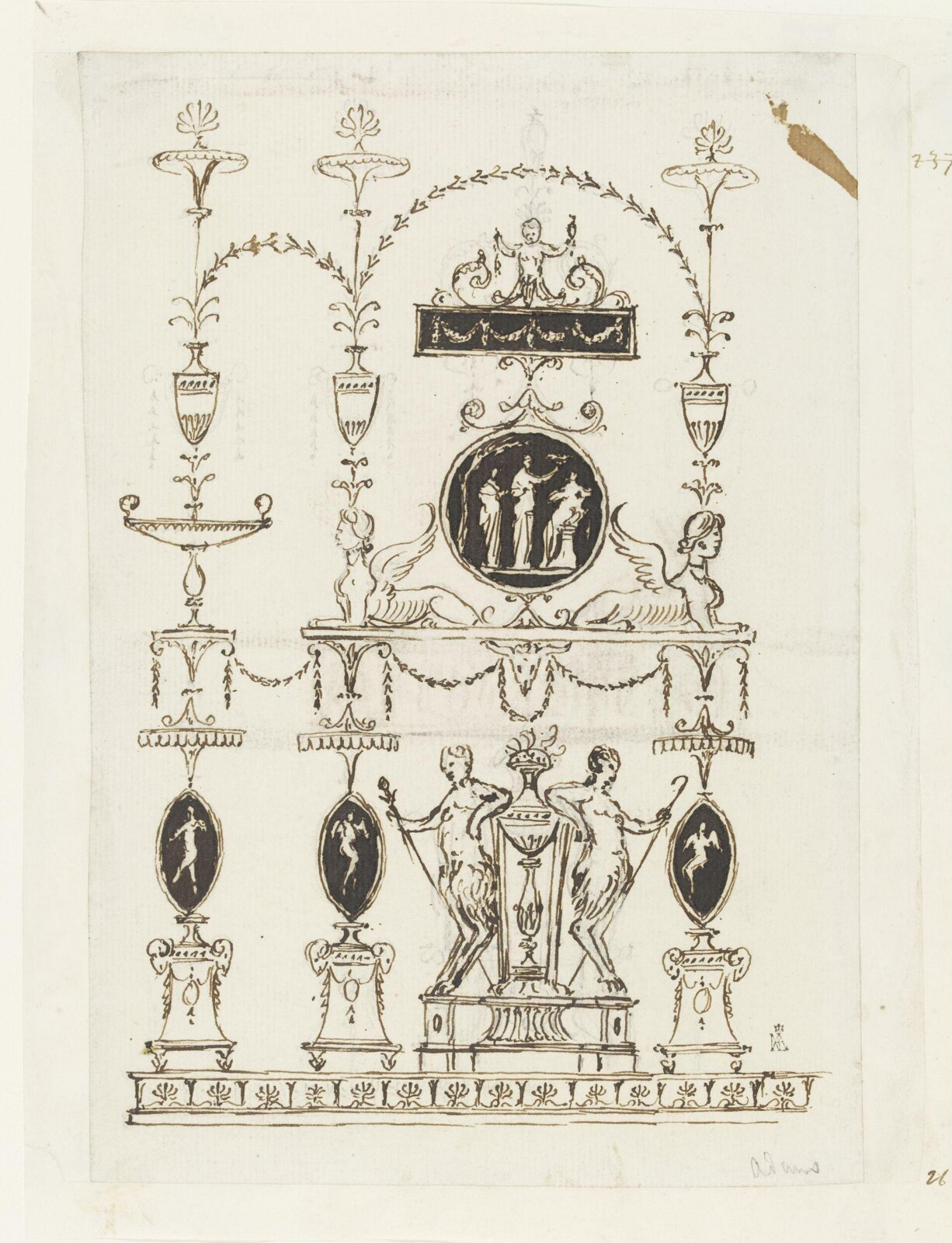 Drawing, Robert Adam, 18th century