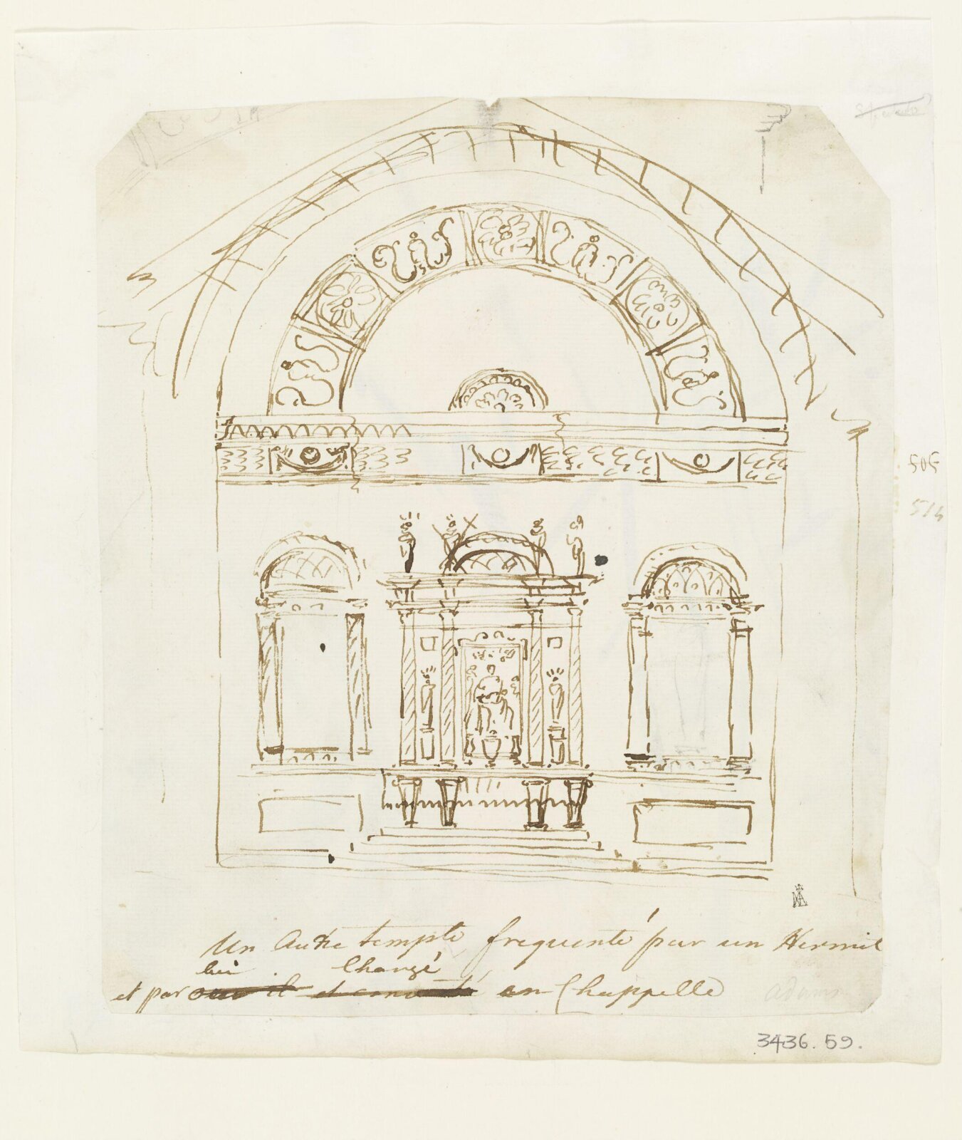 Drawing, Robert Adam, 1750s