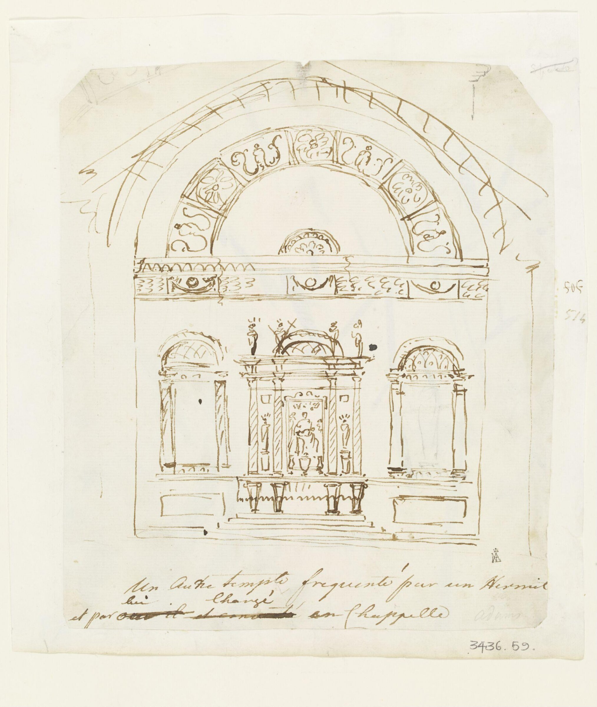 Drawing, Robert Adam, 1750s