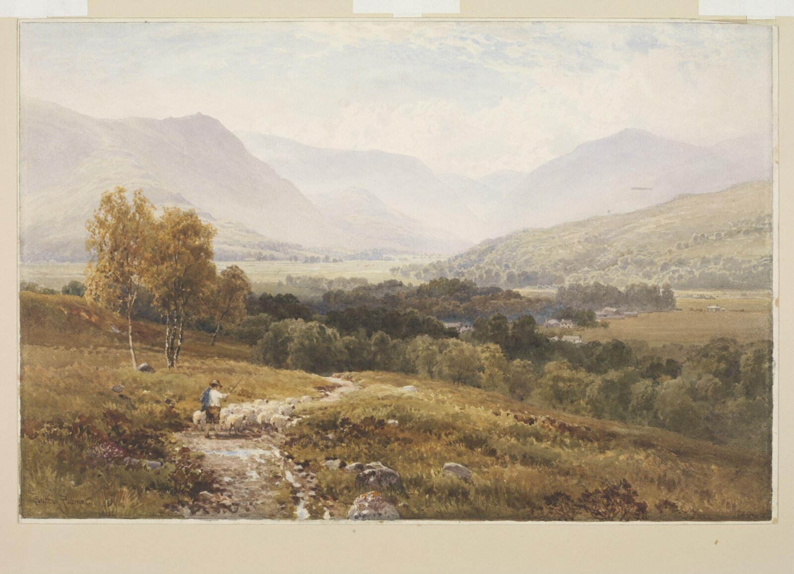 Landscape with distant mountains, Harry Sutton Palmer, late 19th century - early 20th century