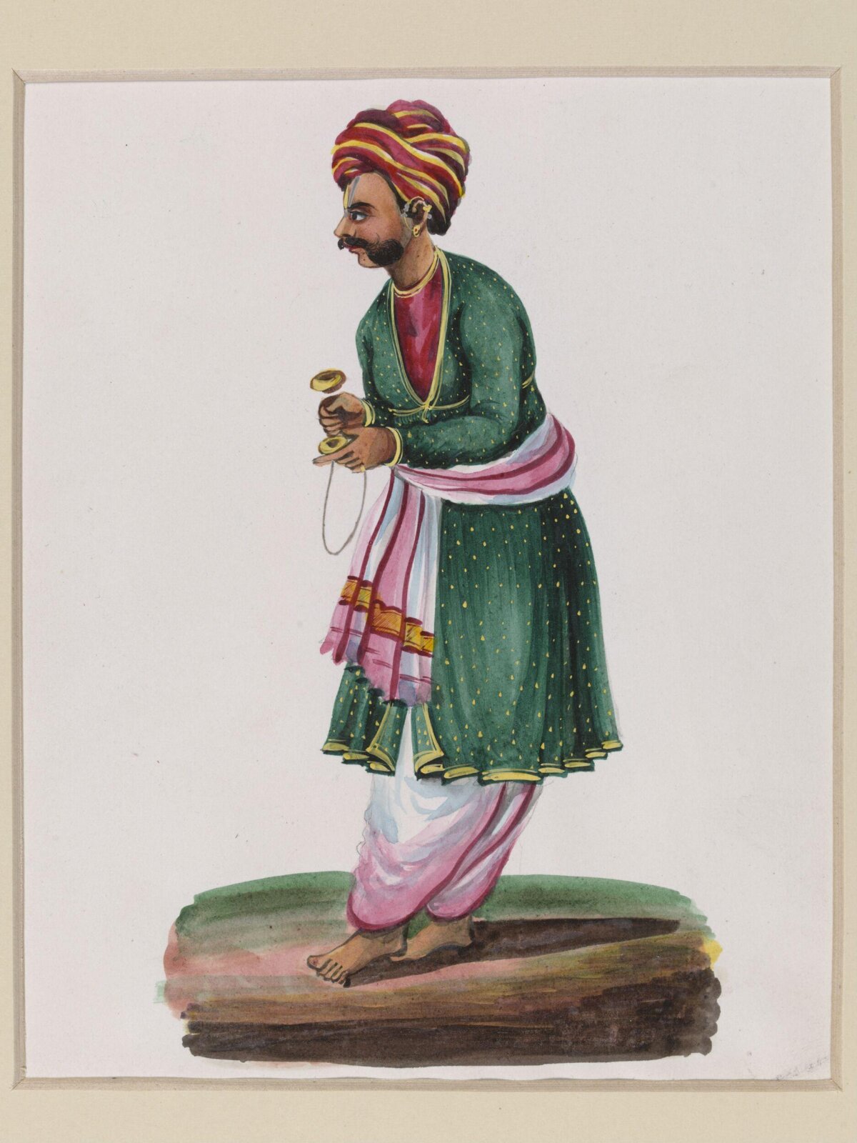 Musician with cymbals, ca. 1870