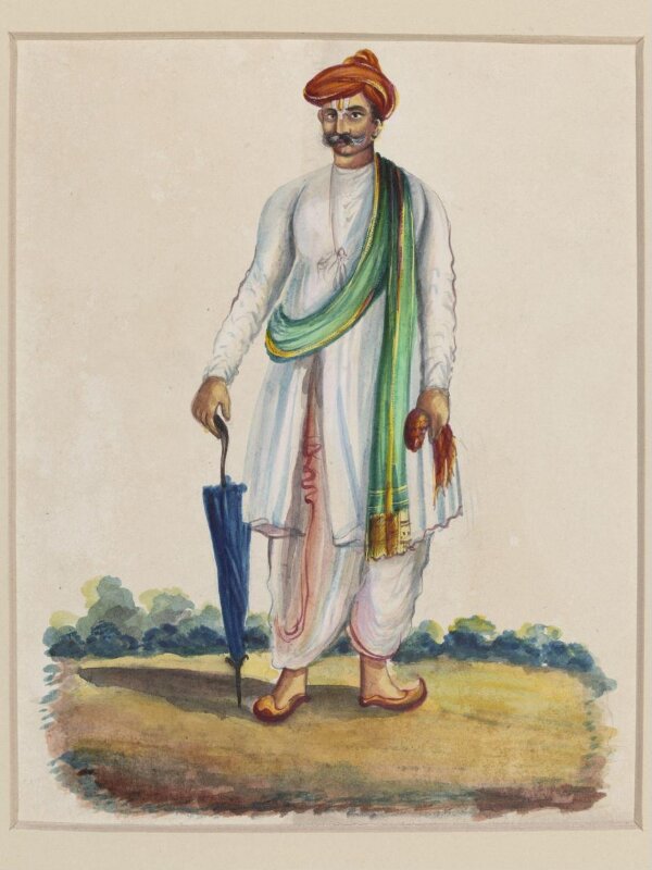 A servant holding an umbrella
