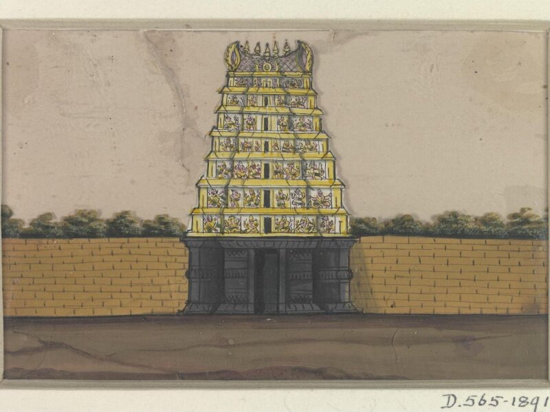 One of twenty-two paintings depicting occupations, methods of transport and local monuments.