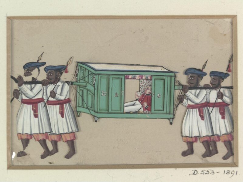 One of twenty-two paintings depicting occupations, methods of transport and local monuments.