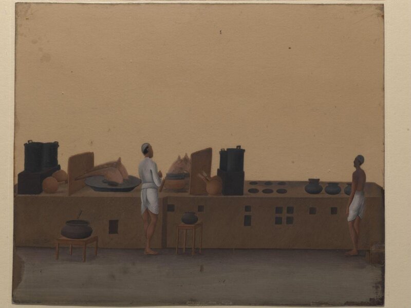 One of nineteen drawings illustrating processes in the manufacture of opium at the Opium Factory at Gulzarbagh, Patna, in Bihar.