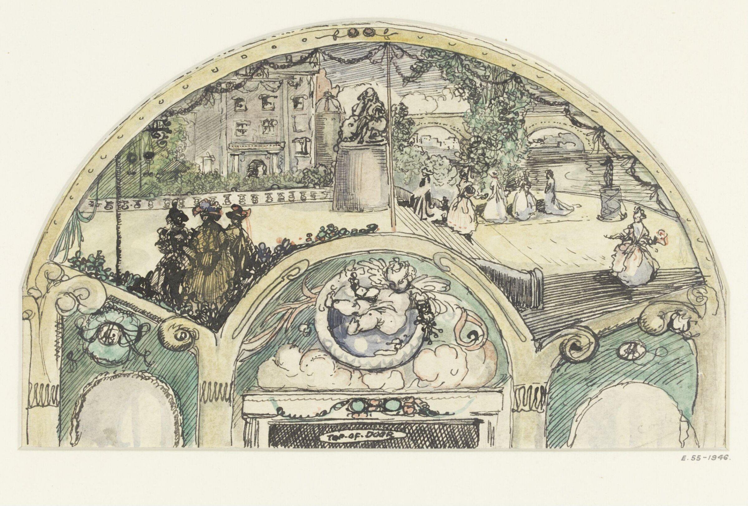 Design for a mural painting, Charles Conder, ca. 1890-1905