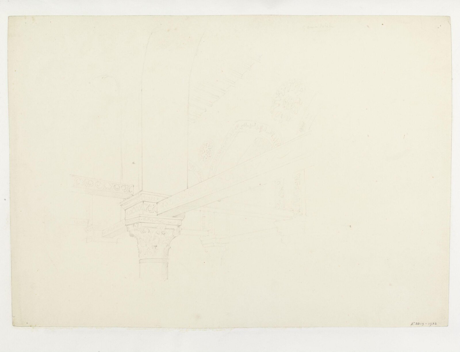 Column detail, Cairo, James William Wild, 1842-1847