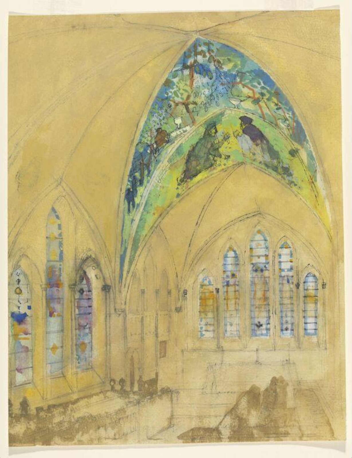 Drawing, Leonard Rosoman, 1989