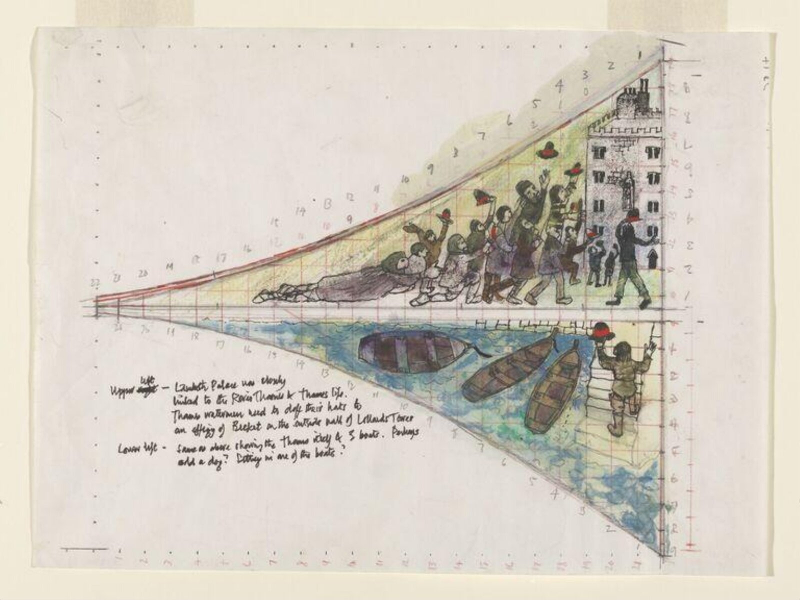 Drawing, Leonard Rosoman, 1989