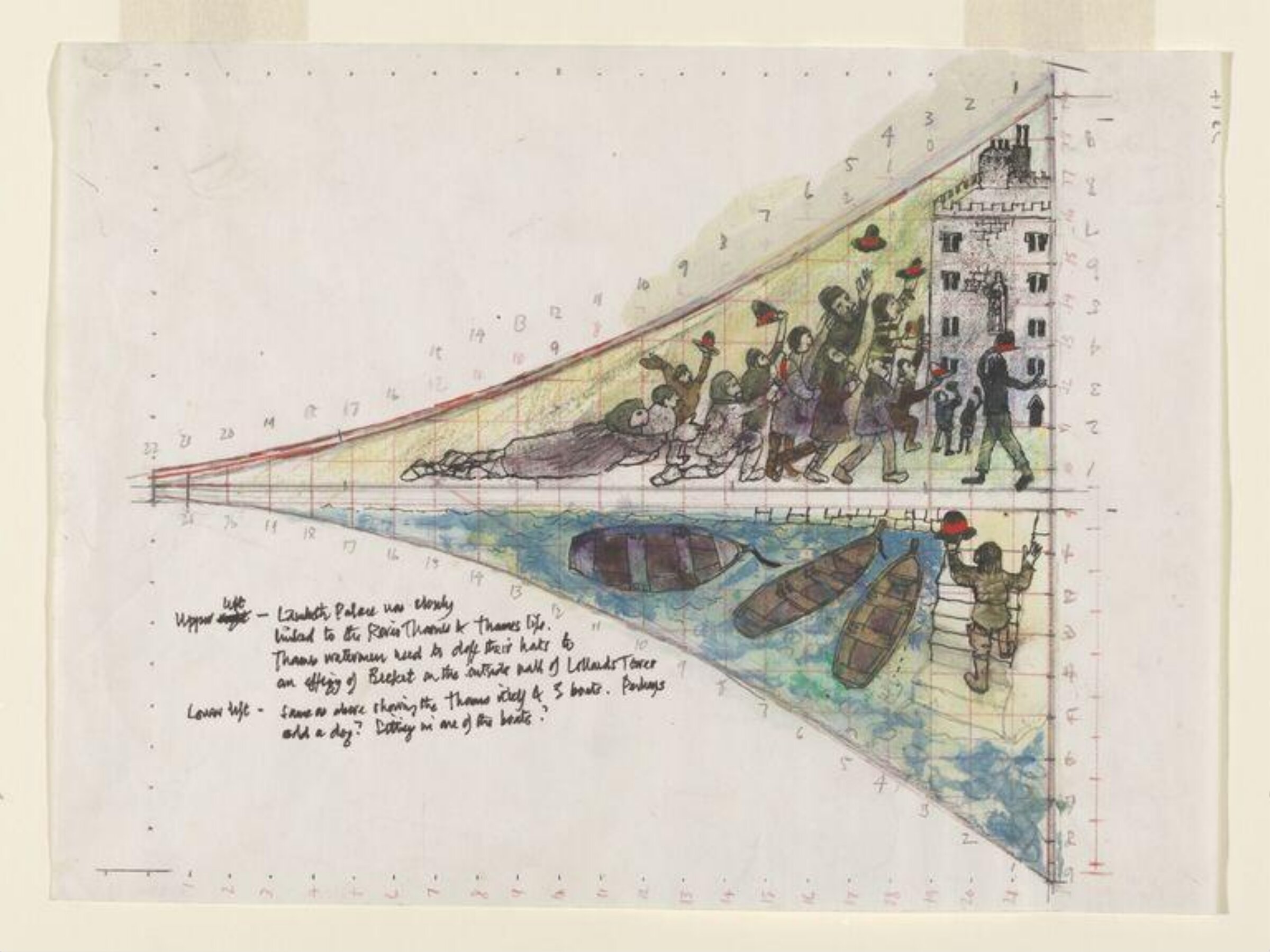 Drawing, Leonard Rosoman, 1989