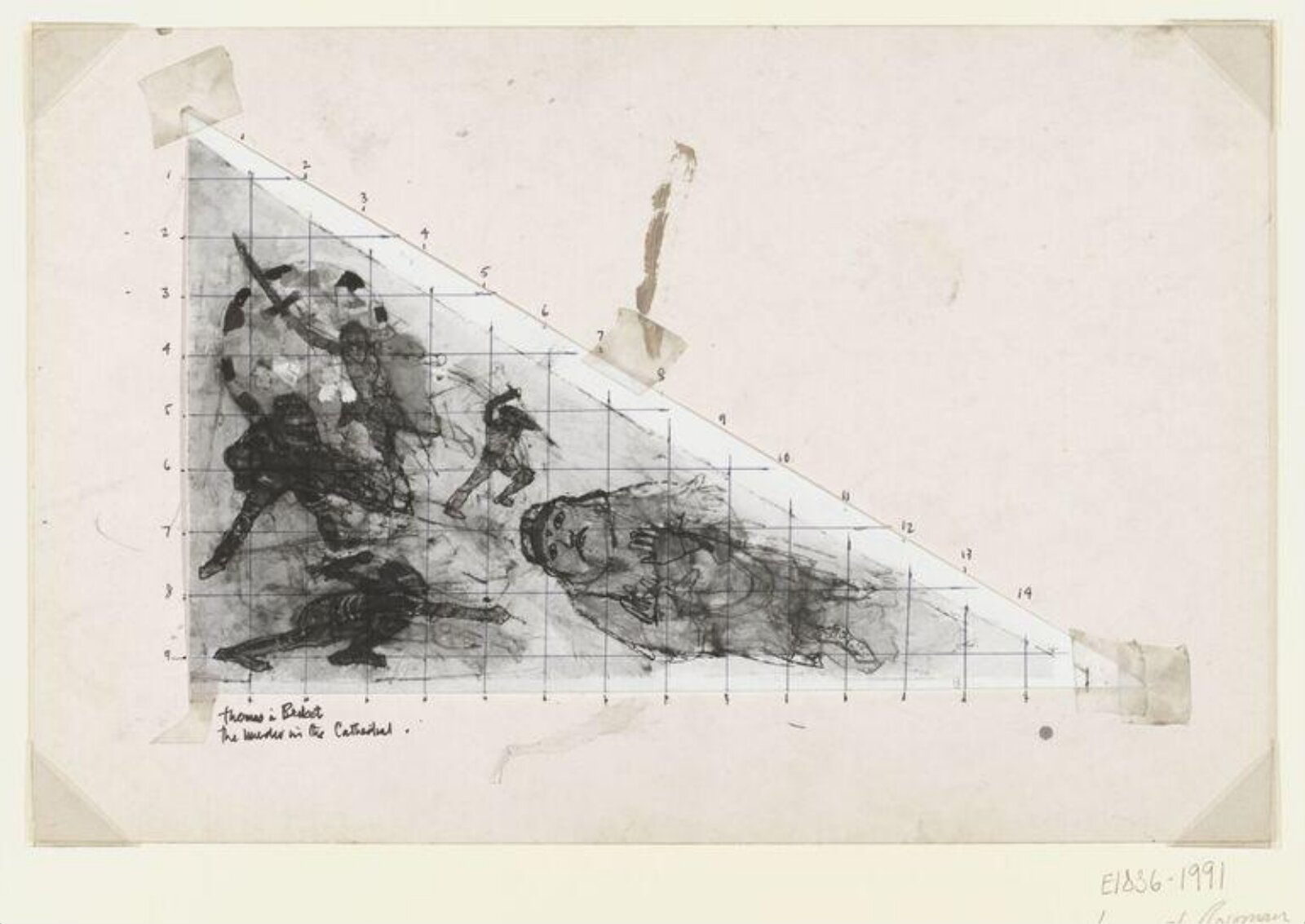 Drawing, Leonard Rosoman, 1989