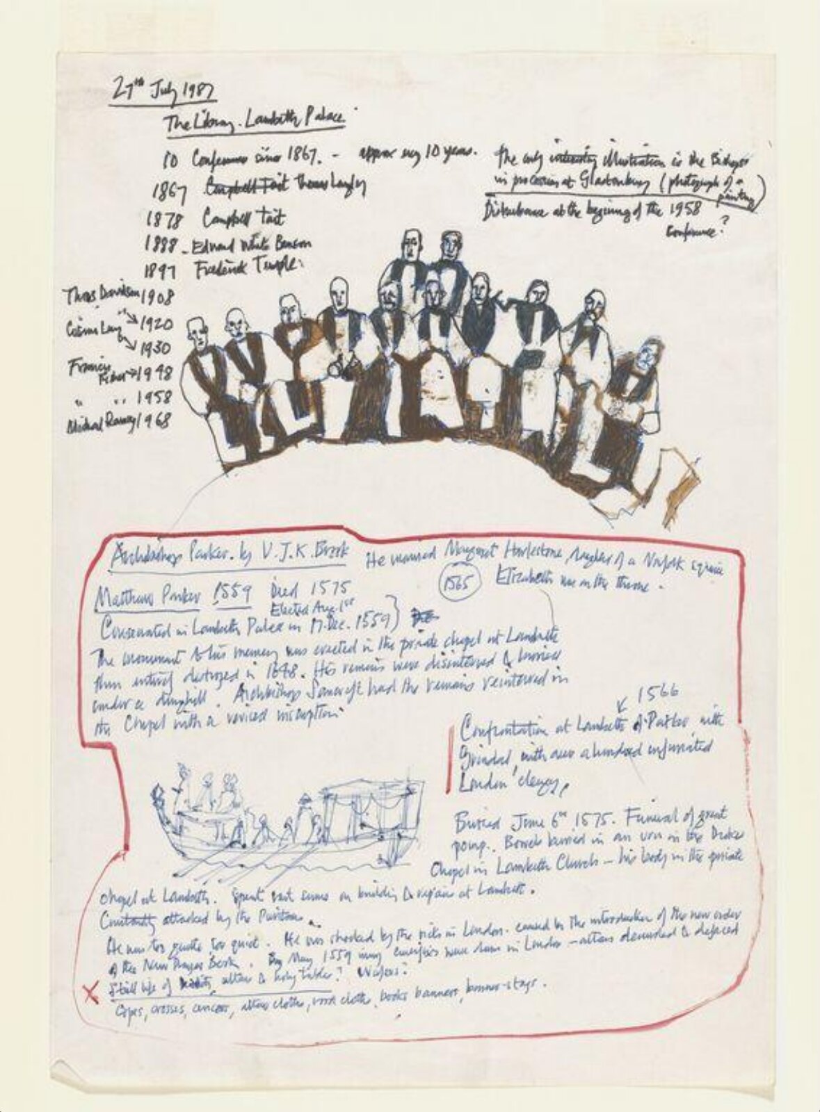 Drawing, Leonard Rosoman, 1989