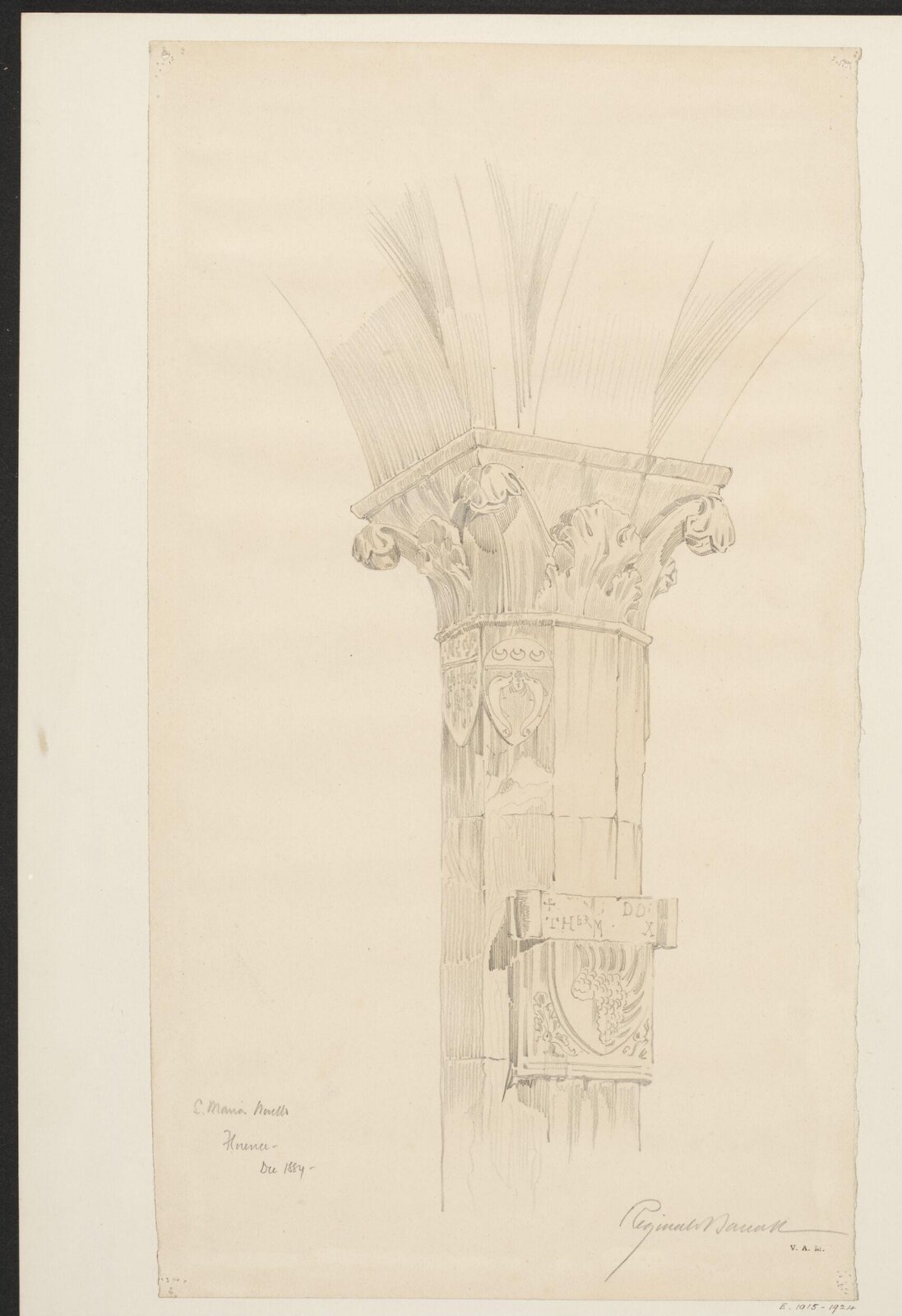 Drawing, Reginald Barratt, December 1884