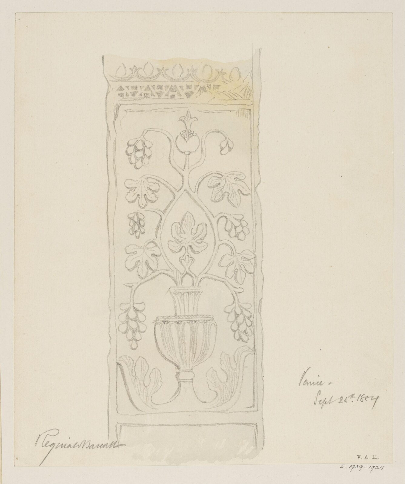 Drawing, Reginald Barratt, September 25th 1884