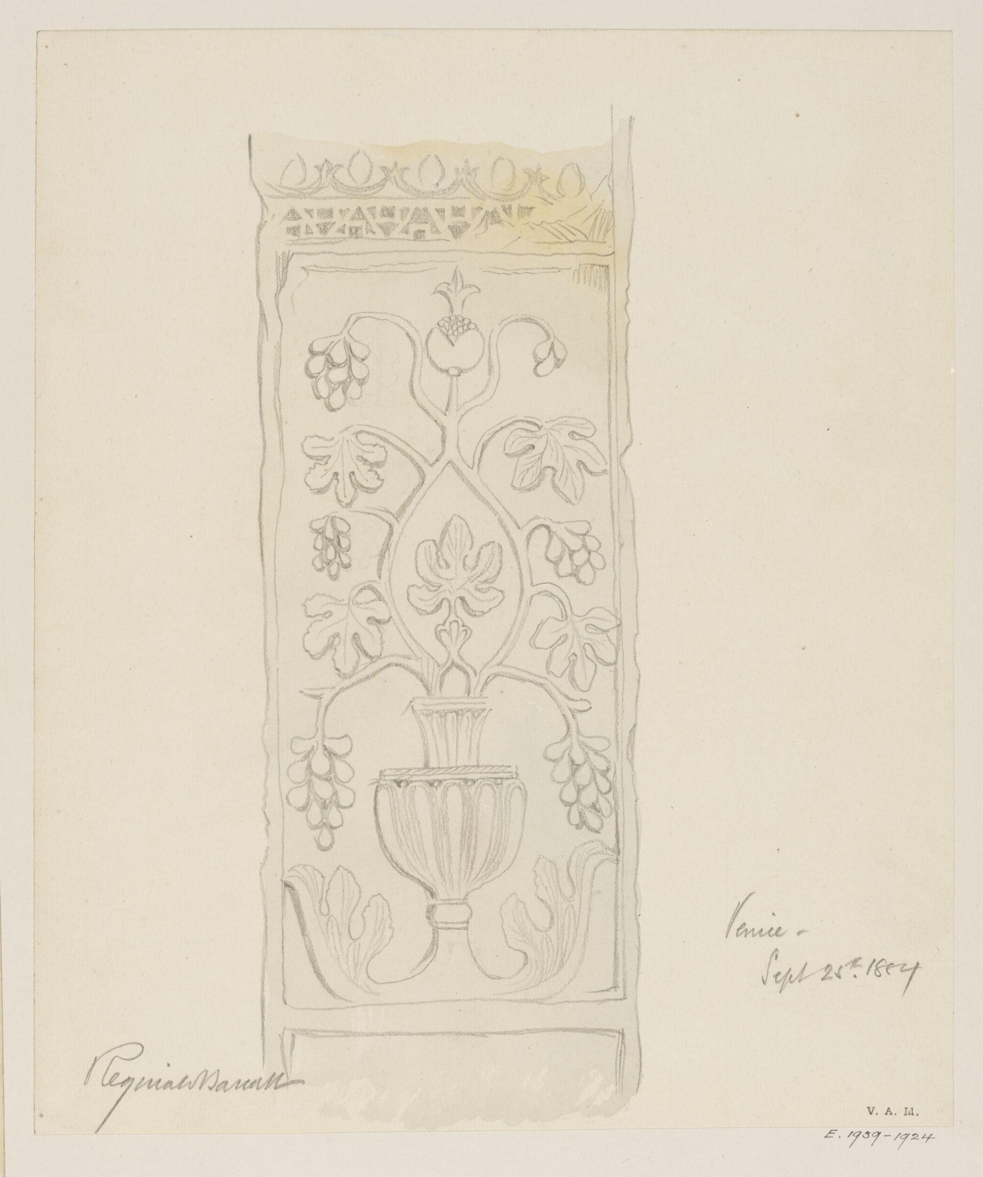 Drawing, Reginald Barratt, September 25th 1884