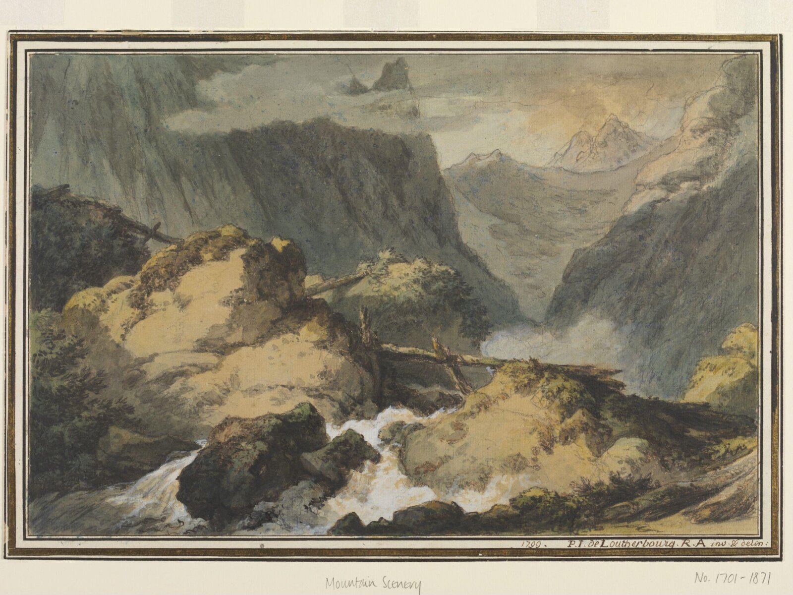 Mountain Scenery, Philippe Jacques de Loutherbourg, 1799