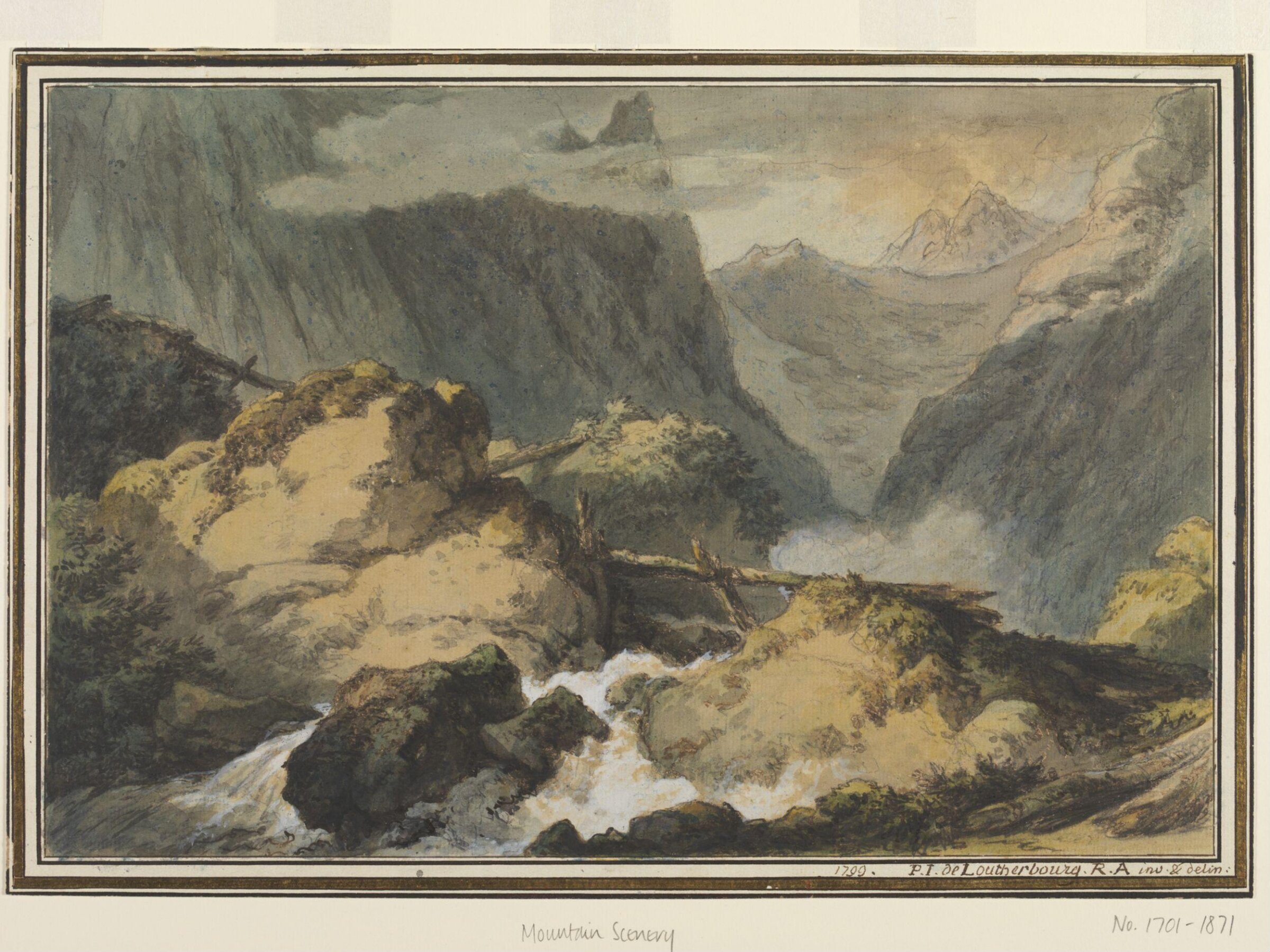 Mountain Scenery, Philippe Jacques de Loutherbourg, 1799