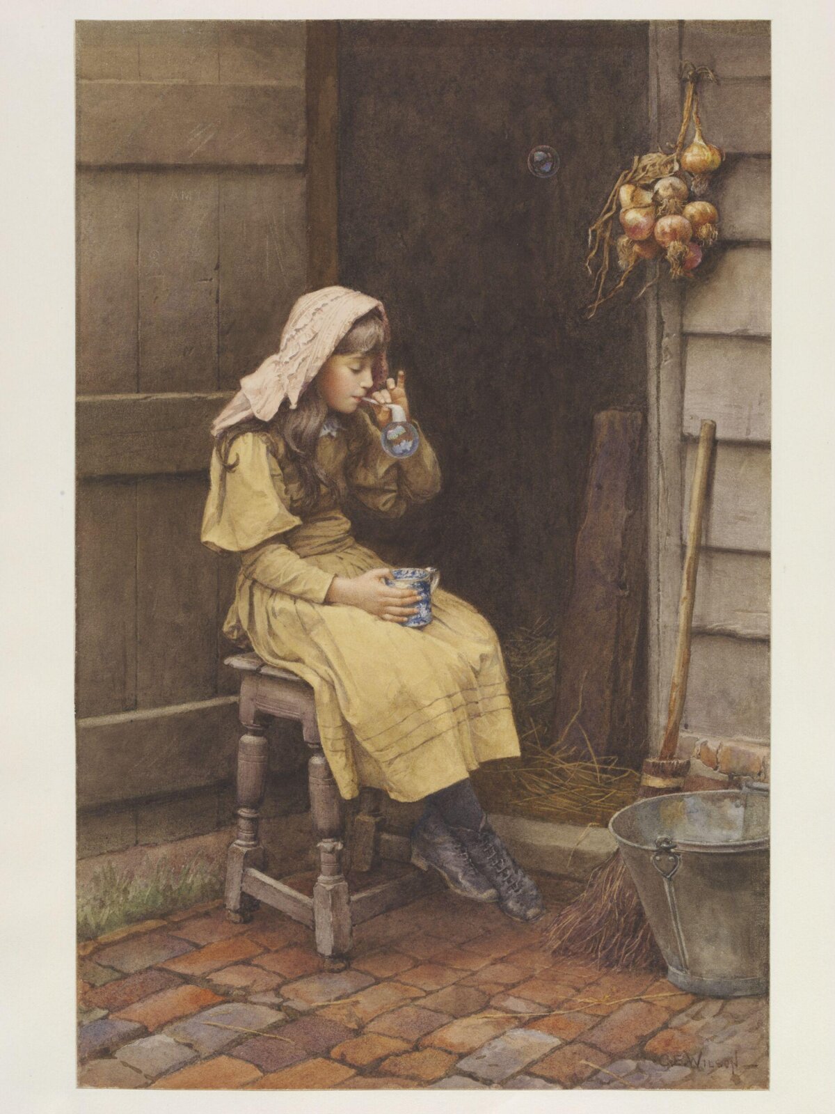Blowing Bubbles, Charles Edward Wilson, c.1870-1890
