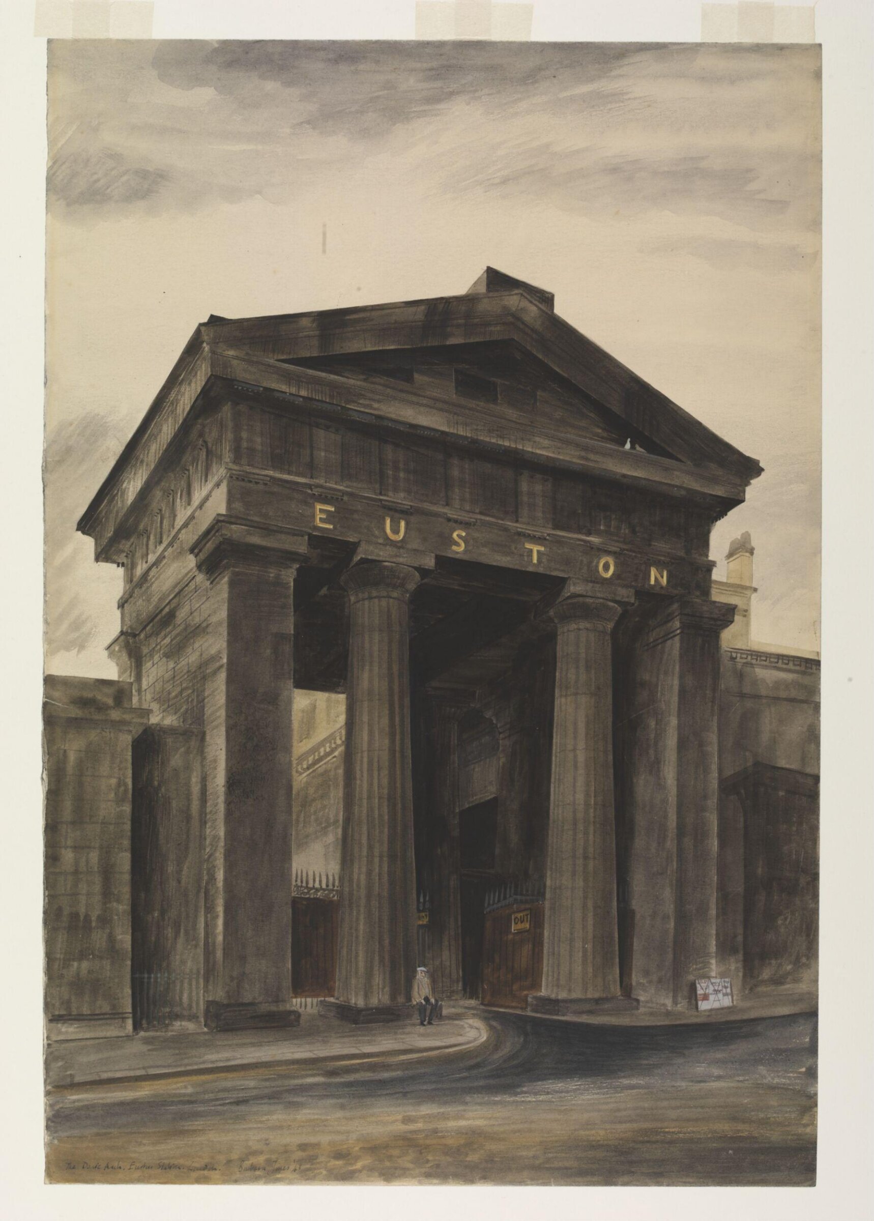 Doric arch, Euston Station, London, NW1, Barbara Jones, 1943