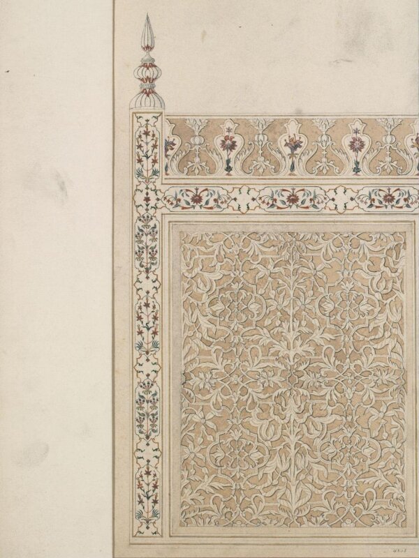 The marble screen around the cenotaphs of Shah  Jahan and Mumtaz Mahal, Agra.