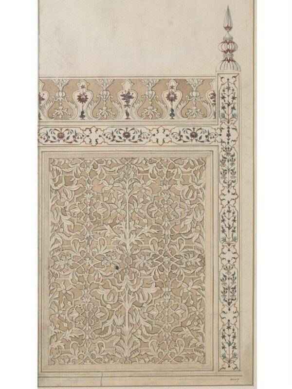 The marble screen around the cenotaphs of Shah  Jahan and Mumtaz Mahal, Agra.