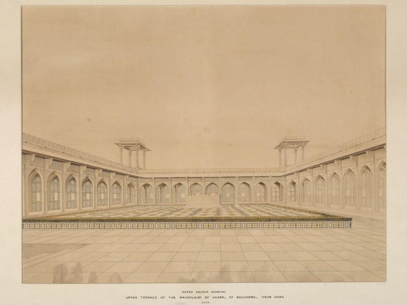 Upper terrace of the Mausolum of Akbar, Sikandra.