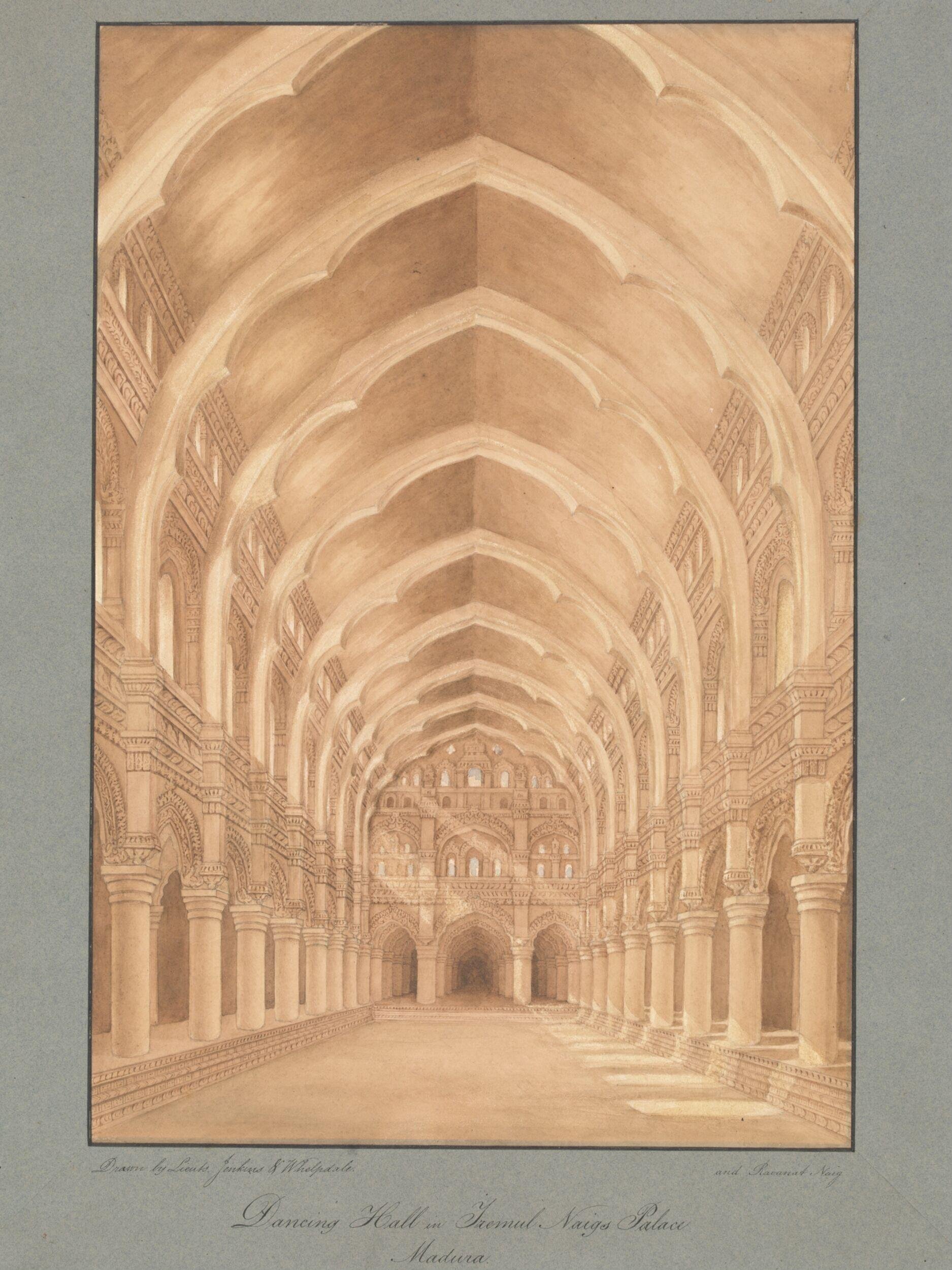 Dancing Hall in the Palace of Raja Tirumala Nayak by Lt. T. A. Jenkins
