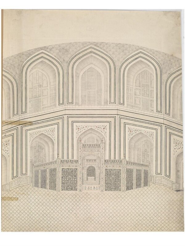 Interior of the tomb chamber, Taj Mahal, Agra