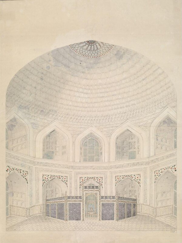 Interior of the tomb chamber, Taj Mahal, Agra